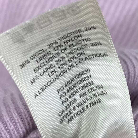 NWOT BABATON Sweater M Lilac Wool Linen Balloon-Long-Sl”Column Heather Mauve - Picture 7 of 10